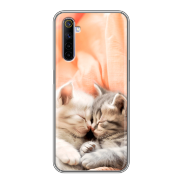 Силиконовый противоударный чехол на Realme 6S с принтом Котята