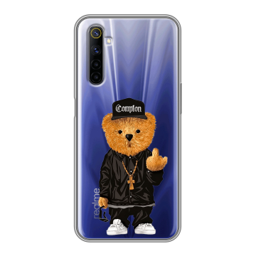 Силиконовый противоударный чехол на Realme 6S с принтом Мишка