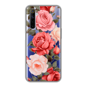 Силиконовый противоударный чехол на Realme 6S с принтом Розы