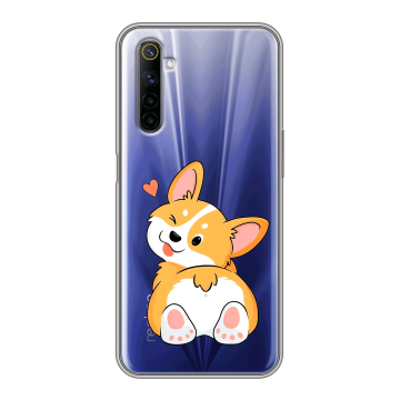 Силиконовый противоударный чехол на Realme 6S с принтом Корги