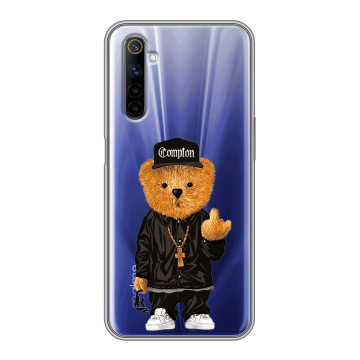Силиконовый противоударный чехол на Realme 6S с принтом Плюшевый медведь