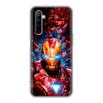 Силиконовый противоударный чехол на Realme 6S с принтом Железный человек Ironman