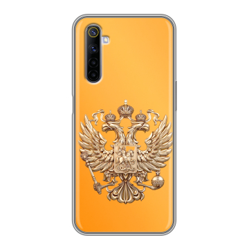 Силиконовый противоударный чехол на Realme 6S с принтом Герб Флаг России Силиконовый противоударный чехол на Realme 6S с принтом Герб Флаг России