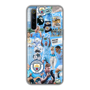 Силиконовый противоударный чехол на Realme 6S с принтом Man City Манчестер Сити Силиконовый противоударный чехол на Realme 6S с принтом Man City Манчестер Сити