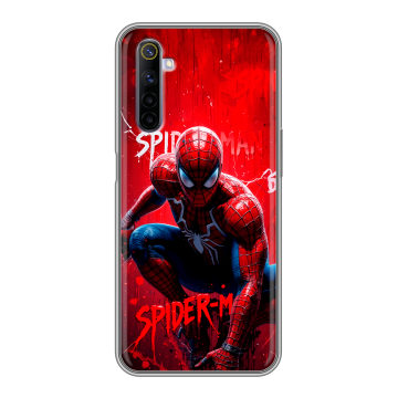 Силиконовый противоударный чехол на Realme 6S с принтом Spiderman Человек паук Силиконовый противоударный чехол на Realme 6S с принтом Spiderman Человек паук