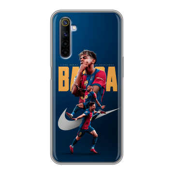 Силиконовый противоударный чехол на Realme 6S с принтом Барселона Barca Yamal 