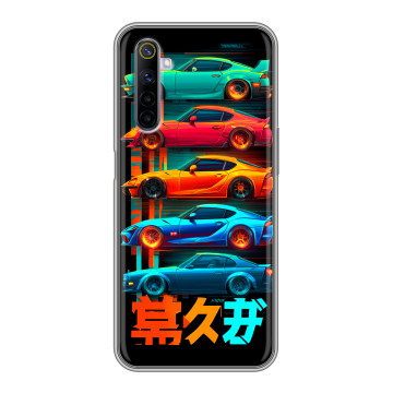 Силиконовый противоударный чехол на Realme 6S с принтом машины тачки Силиконовый противоударный чехол на Realme 6S с принтом машины тачки