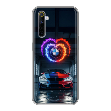 Силиконовый противоударный чехол на Realme 6S с принтом BMW БМВ