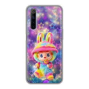Силиконовый противоударный чехол на Realme 6S с принтом Labubu Лабубу Силиконовый противоударный чехол на Realme 6S с принтом Labubu Лабубу