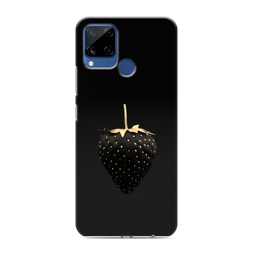 Силиконовый чехол на Realme C15 с принтом Черная клубника Силиконовый чехол на Realme C15 с принтом Черная клубника