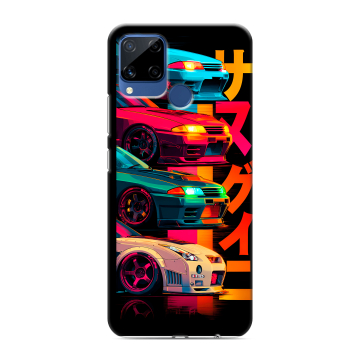 Силиконовый чехол на Realme C15 с принтом Гоночные машины Силиконовый чехол на Realme C15 с принтом Гоночные машины