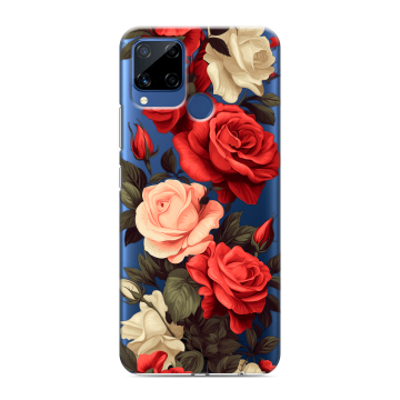 Силиконовый чехол на Realme C15 с принтом Розы Силиконовый чехол на Realme C15 с принтом Розы