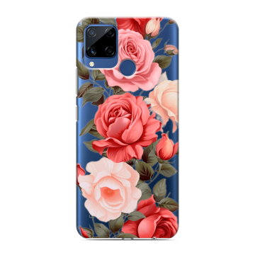Силиконовый чехол на Realme C15 с принтом Розы Силиконовый чехол на Realme C15 с принтом Розы
