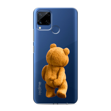 Силиконовый чехол на Realme C15 с принтом Медведь Силиконовый чехол на Realme C15 с принтом Медведь