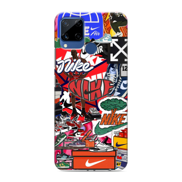 Силиконовый чехол на Realme C15 с принтом Найк Nike яркий Силиконовый чехол на Realme C15 с принтом Найк Nike яркий