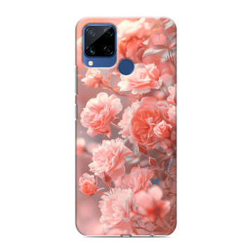 Силиконовый чехол на Realme C15 с принтом Розы цветы Силиконовый чехол на Realme C15 с принтом Розы цветы