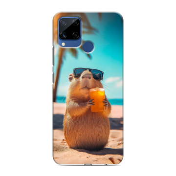 Силиконовый чехол на Realme C15 с принтом Капибара