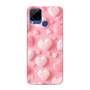 Силиконовый чехол на Realme C15 с принтом Сердечки Силиконовый чехол на Realme C15 с принтом Сердечки