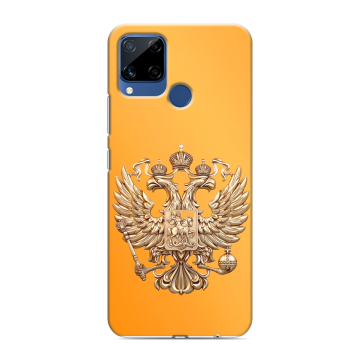 Силиконовый чехол на Realme C15 с принтом Герб Флаг России Силиконовый чехол на Realme C15 с принтом Герб Флаг России