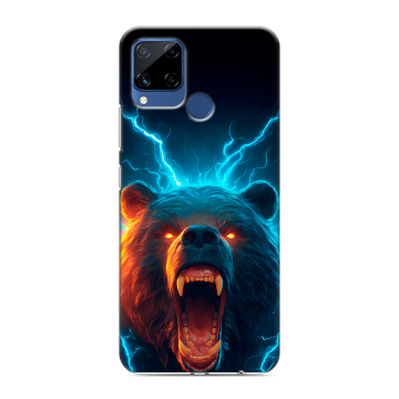 Силиконовый чехол на Realme C15 с принтом Медведь Силиконовый чехол на Realme C15 с принтом Медведь