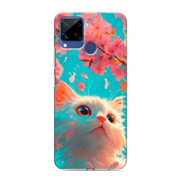 Силиконовый чехол на Realme C15 с принтом Красивый кот Силиконовый чехол на Realme C15 с принтом Красивый кот