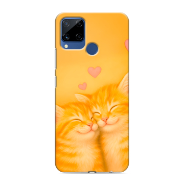 Силиконовый чехол на Realme C15 с принтом Милые котята Силиконовый чехол на Realme C15 с принтом Милые котята