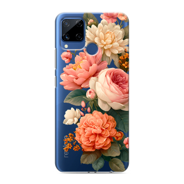 Силиконовый чехол на Realme C15 с принтом цветы Силиконовый чехол на Realme C15 с принтом цветы