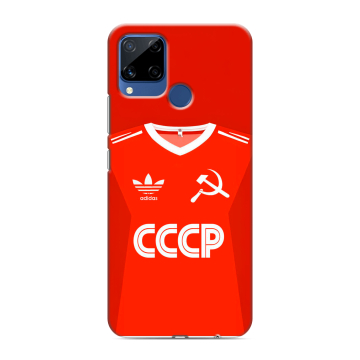 Силиконовый чехол на Realme C15 с принтом Флаг Герб СССР Силиконовый чехол на Realme C15 с принтом Флаг Герб СССР