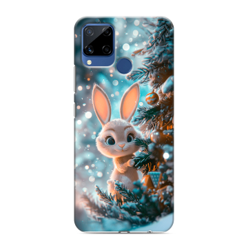 Силиконовый чехол на Realme C15 с принтом Новый год Силиконовый чехол на Realme C15 с принтом Новый год