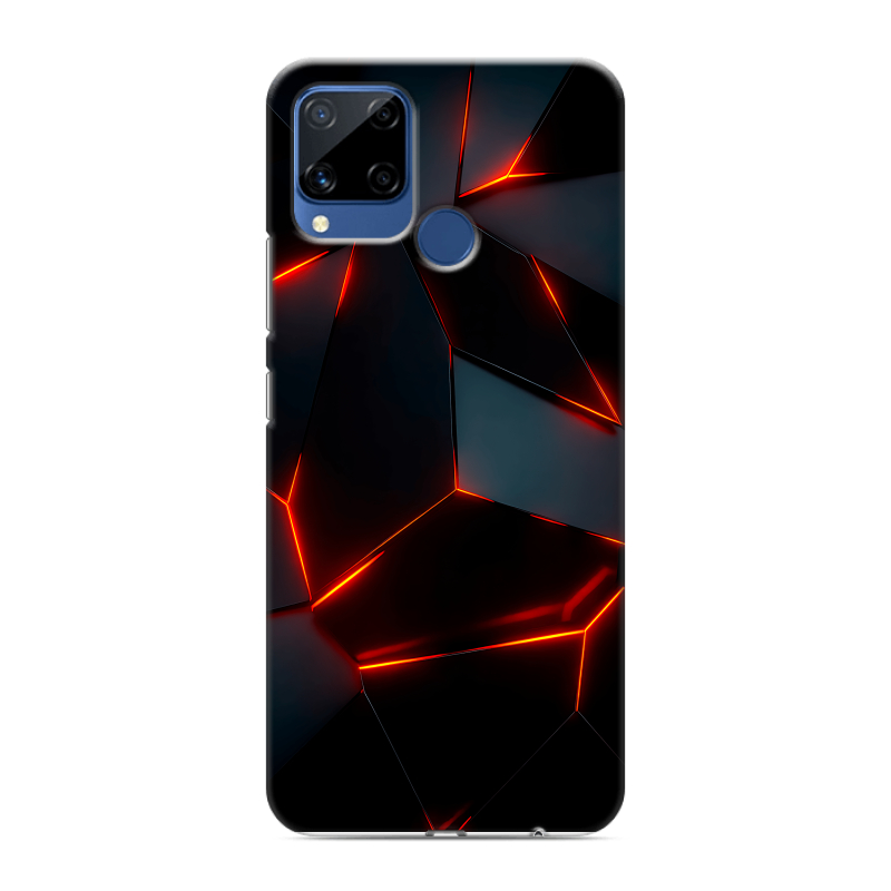 Силиконовый противоударный чехол на Realme C15 с принтом Яркие абстракции Силиконовый противоударный чехол на Realme C15 с принтом Яркие абстракции