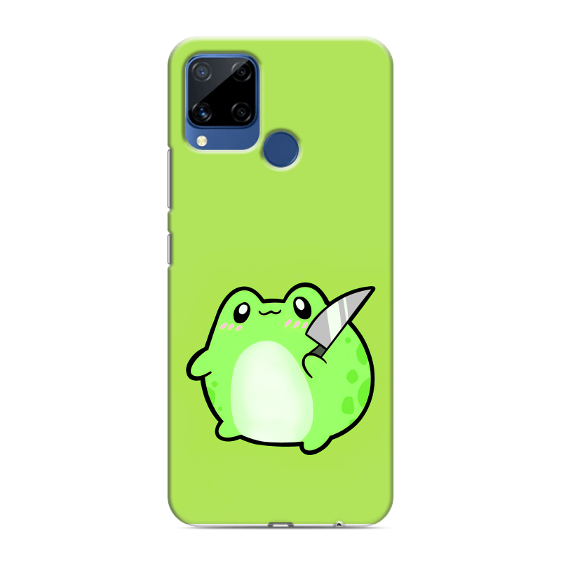 Силиконовый противоударный чехол на Realme C15 с принтом Лягушенок Силиконовый противоударный чехол на Realme C15 с принтом Лягушенок