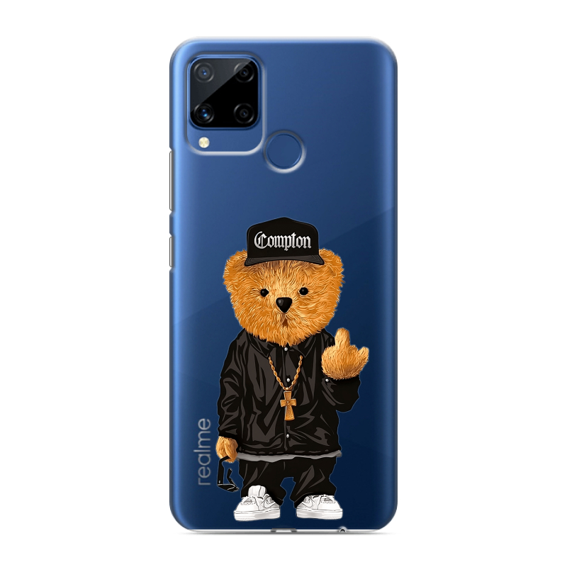 Силиконовый чехол на Realme C15 с принтом Мишка Силиконовый чехол на Realme C15 с принтом Мишка