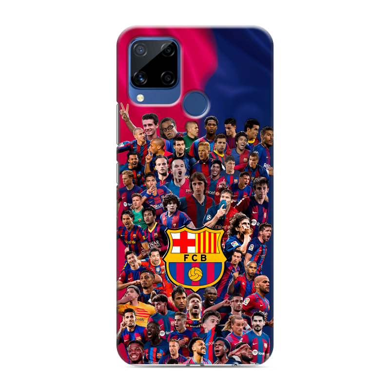 Силиконовый противоударный чехол на Realme C15 с принтом Барселона Barcelona Силиконовый противоударный чехол на Realme C15 с принтом Барселона Barcelona