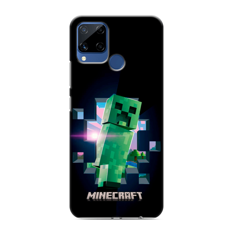 Силиконовый чехол на Realme C15 с принтом Майнкрафт Minecraft Силиконовый чехол на Realme C15 с принтом Майнкрафт Minecraft