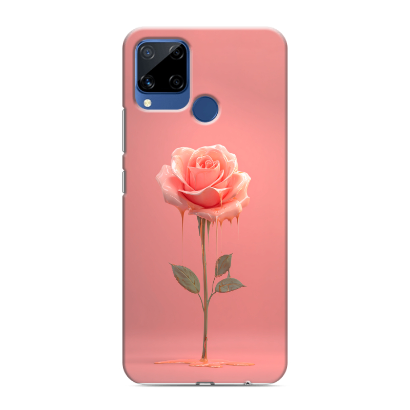 Пластиковый чехол на Realme C15 с принтом Розовая роза Пластиковый чехол на Realme C15 с принтом Розовая роза