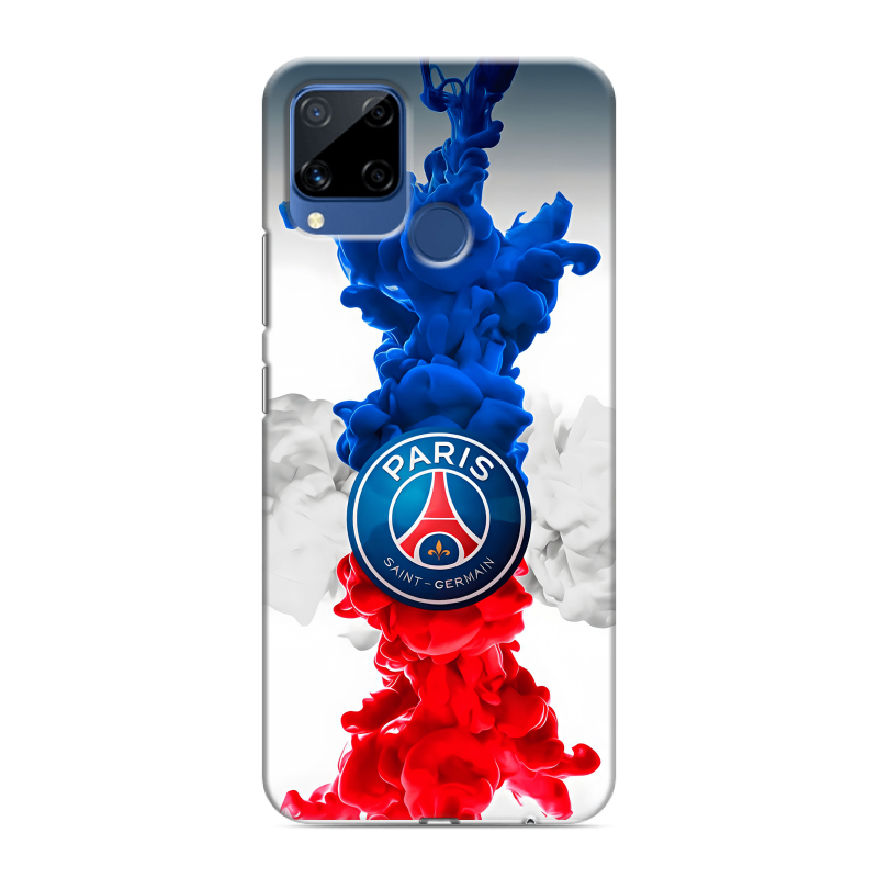 Пластиковый чехол на Realme C15 с принтом PSG ПСЖ Пластиковый чехол на Realme C15 с принтом PSG ПСЖ