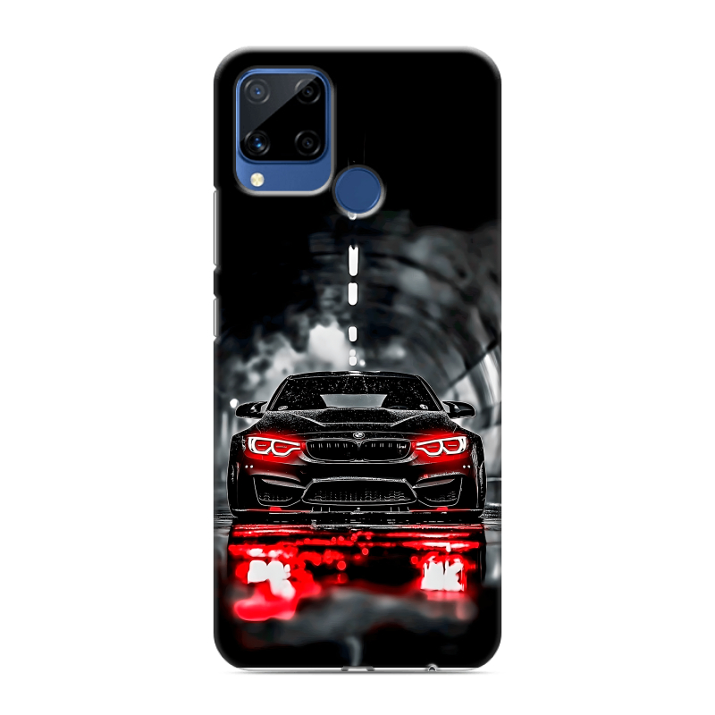 Силиконовый противоударный чехол на Realme C15 с принтом BMW БМВ Силиконовый противоударный чехол на Realme C15 с принтом BMW БМВ