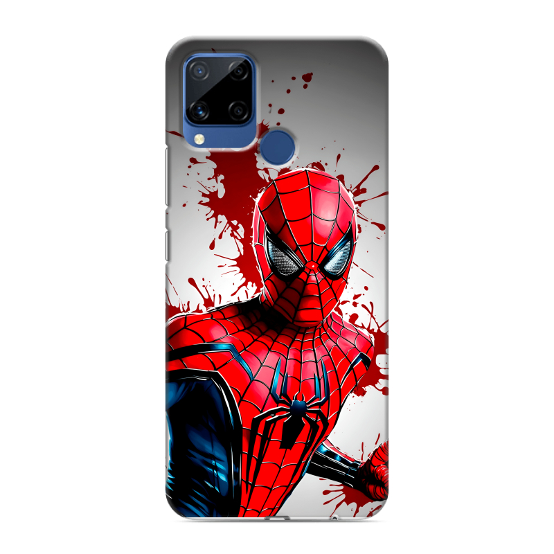 Пластиковый чехол на Realme C15 с принтом Spiderman Человек паук Пластиковый чехол на Realme C15 с принтом Spiderman Человек паук