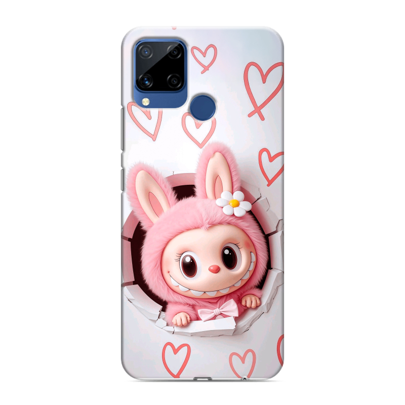 Пластиковый чехол на Realme C15 с принтом Labubu Лабубу Пластиковый чехол на Realme C15 с принтом Labubu Лабубу