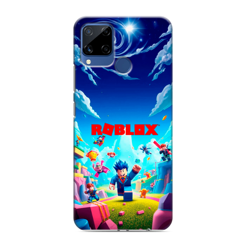 Силиконовый чехол на Realme C15 с принтом Roblox Роблокс Силиконовый чехол на Realme C15 с принтом Roblox Роблокс
