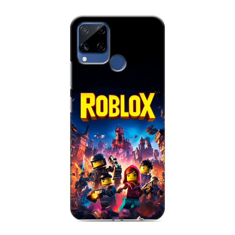 Силиконовый чехол на Realme C15 с принтом Roblox Роблокс Силиконовый чехол на Realme C15 с принтом Roblox Роблокс