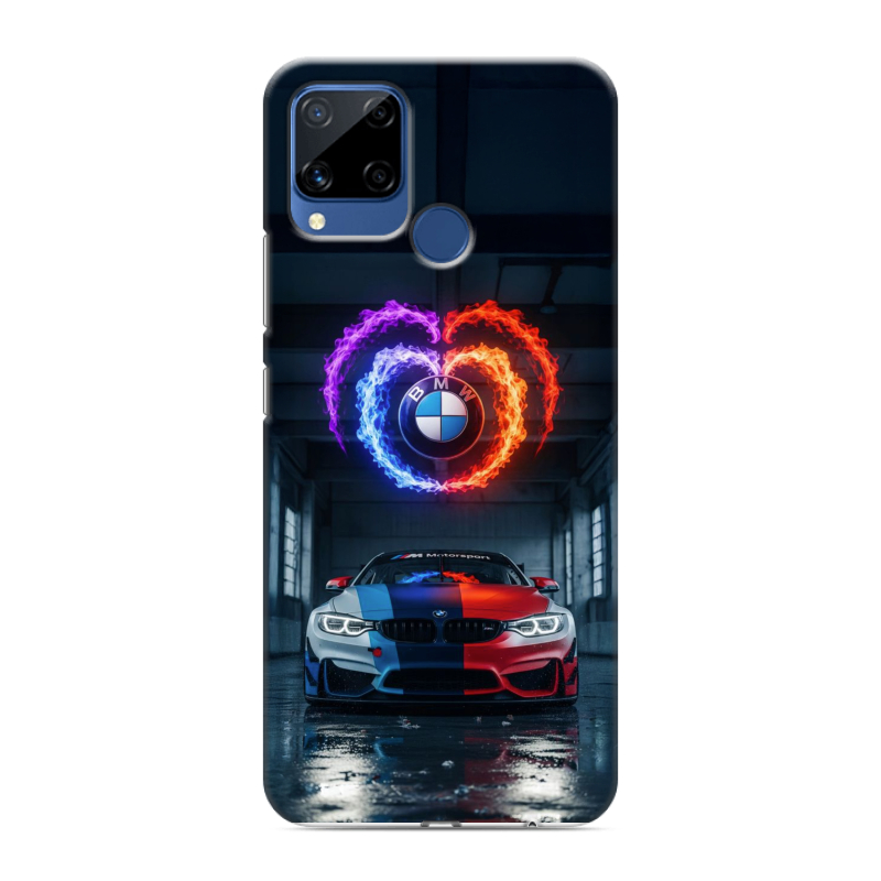 Силиконовый чехол на Realme C15 с принтом BMW БМВ Силиконовый чехол на Realme C15 с принтом BMW БМВ