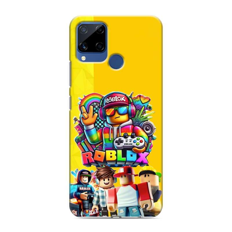 Пластиковый чехол на Realme C15 с принтом Roblox Роблокс Пластиковый чехол на Realme C15 с принтом Roblox Роблокс