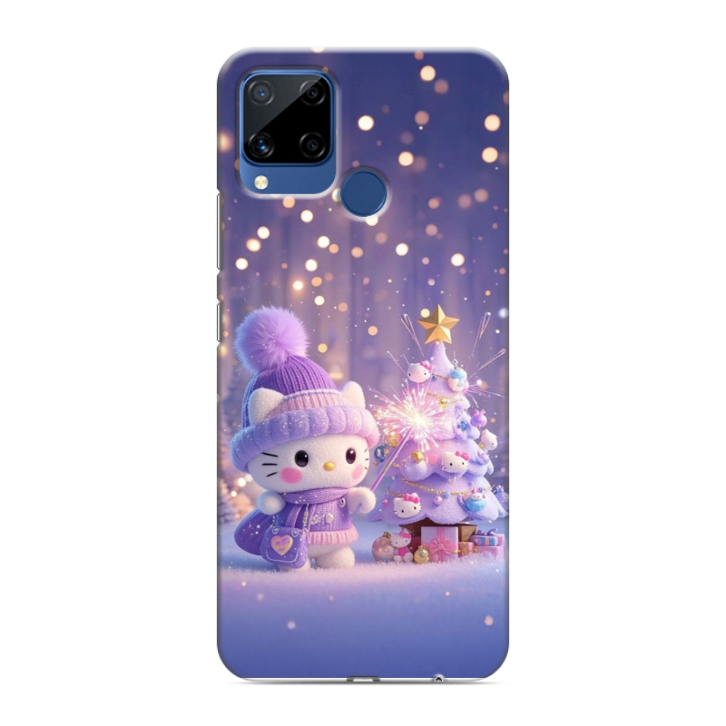 Силиконовый чехол на Realme C15 с принтом Новый год Силиконовый чехол на Realme C15 с принтом Новый год
