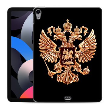 Силиконовый чехол на Ipad Air (2020) с принтом Герб России золотой