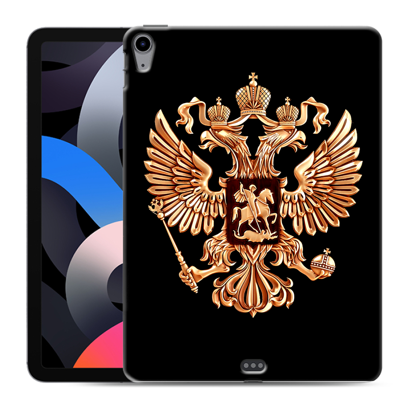 Силиконовый противоударный чехол на Ipad Air (2020) с принтом Герб России золотой Силиконовый противоударный чехол на Ipad Air (2020) с принтом Герб России золотой