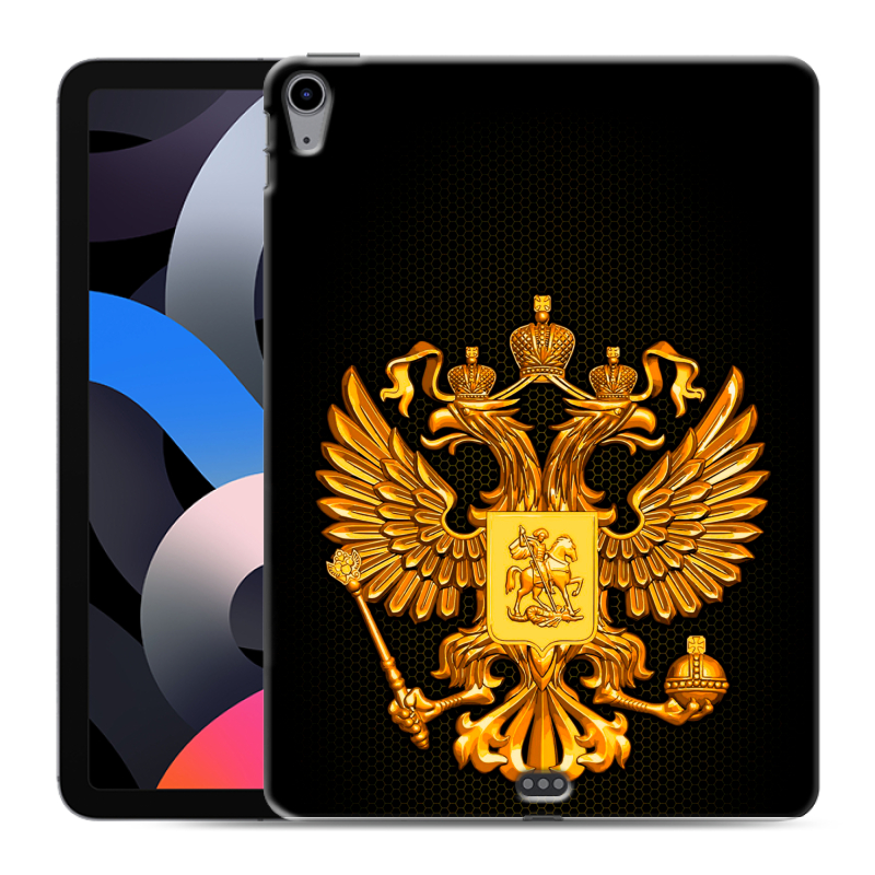 Силиконовый чехол на Ipad Air (2020) с принтом Герб России желтый Силиконовый чехол на Ipad Air (2020) с принтом Герб России желтый