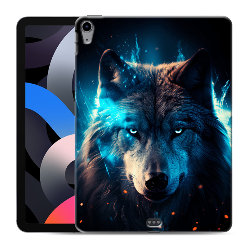 Силиконовый чехол на Ipad Air (2020) с принтом Волк ночной Силиконовый чехол на Ipad Air (2020) с принтом Волк ночной