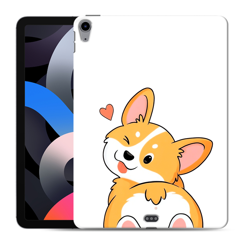 Силиконовый чехол на Ipad Air (2020) с принтом Корги Силиконовый чехол на Ipad Air (2020) с принтом Корги