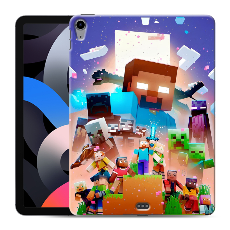 Силиконовый противоударный чехол на Ipad Air (2020) с принтом Майнкрафт Minecraft Силиконовый противоударный чехол на Ipad Air (2020) с принтом Майнкрафт Minecraft